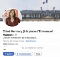 Profil LinkedIn de Emmanuel Macron remplacé par Chloé Hermary